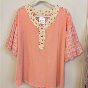 Floral Balloon Sleeve Top